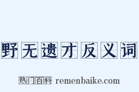 野无遗才反义词是什么意思的图片